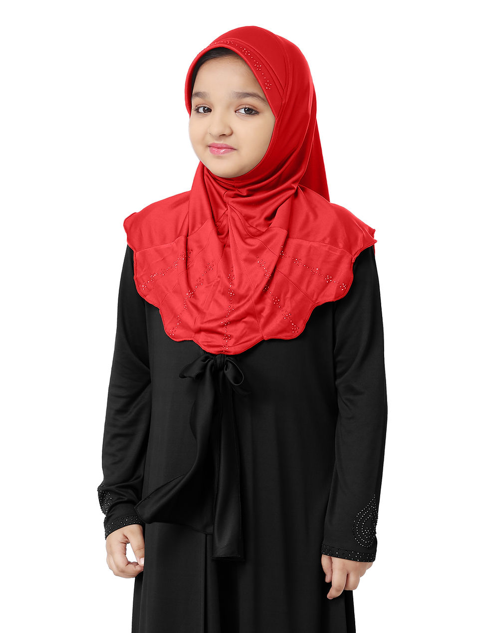 Thumbnail: MEHAR HIJAB'S Kids Scarf Little Meharin Girl's Hijab Red