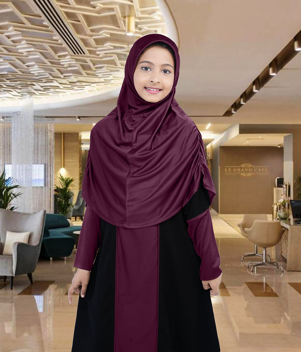 Thumbnail: Mehar Girls Hijab Little Zeenath Wine