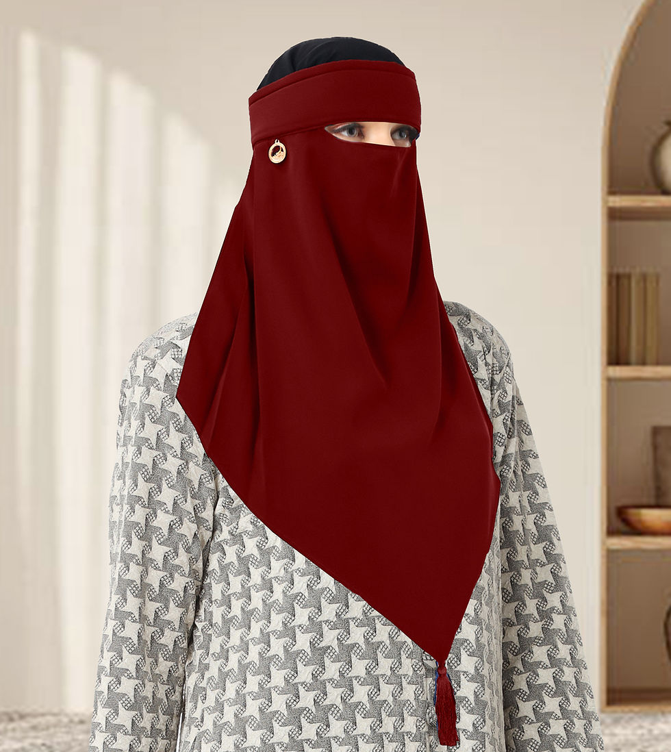 Thumbnail: Muslim Modest Women's Sana Single Layer Niqab-Face Veil/Nosepiece
