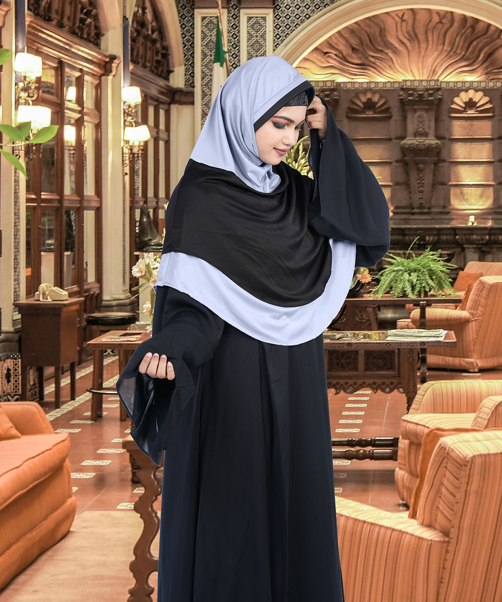 Thumbnail: Mehar Dual-Tone Layered Elegance-Coverage-Comfort Razia Hijab