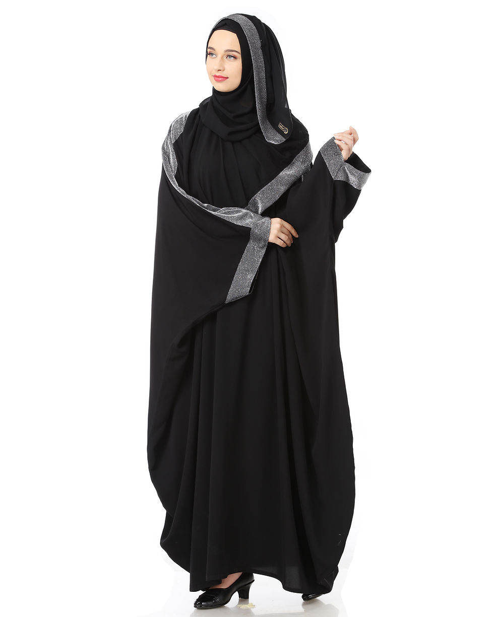 Thumbnail: Women's Designed elegant Look SHEHARBANO feel good abaya BLACK