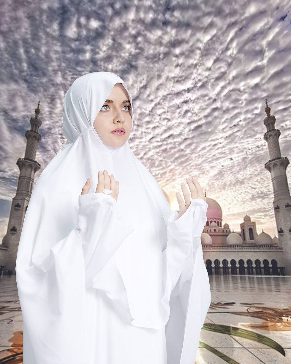 Thumbnail: Mehar Namaz dress for Muslim Women's pure cotton White Islamic Prayer Dress
