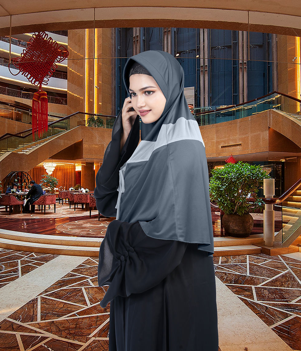 Thumbnail: Mehar Shakira Elegant Dual-Tone Knot Hijab