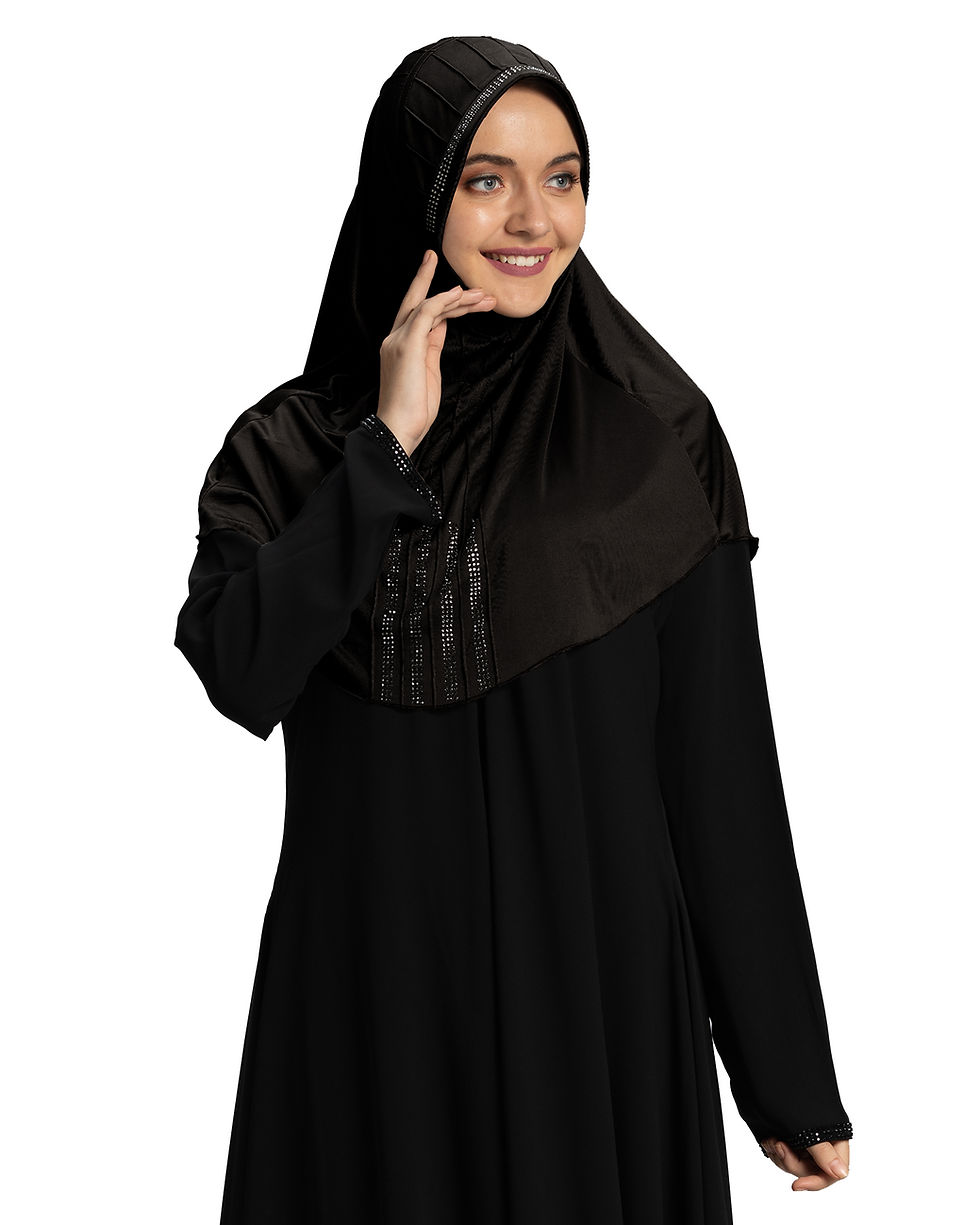 Thumbnail: Modest Fashion Women's Soft feel good Fabric Manal Hijab Black