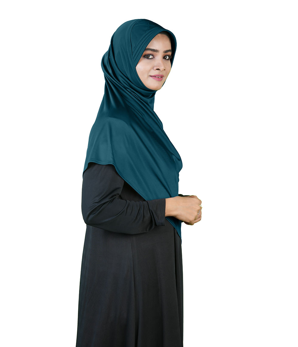 Thumbnail: Famya Hijab Elegant Modest Hijab with Lace-Up Shoulder & Stone Embellishment