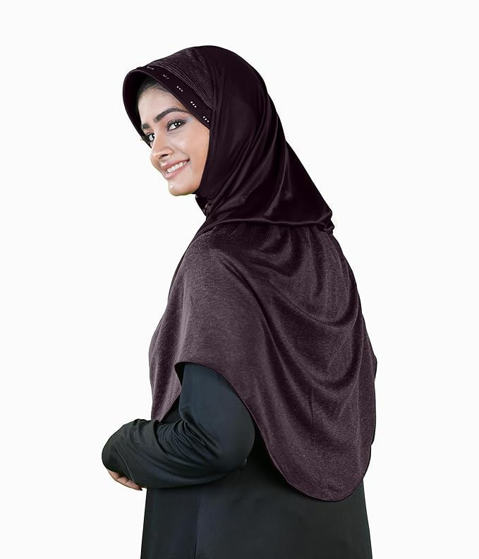 Thumbnail: Mehar Hijab Muslim Women's Dual Layer & Dual Texture Fabric Zaira Hijab