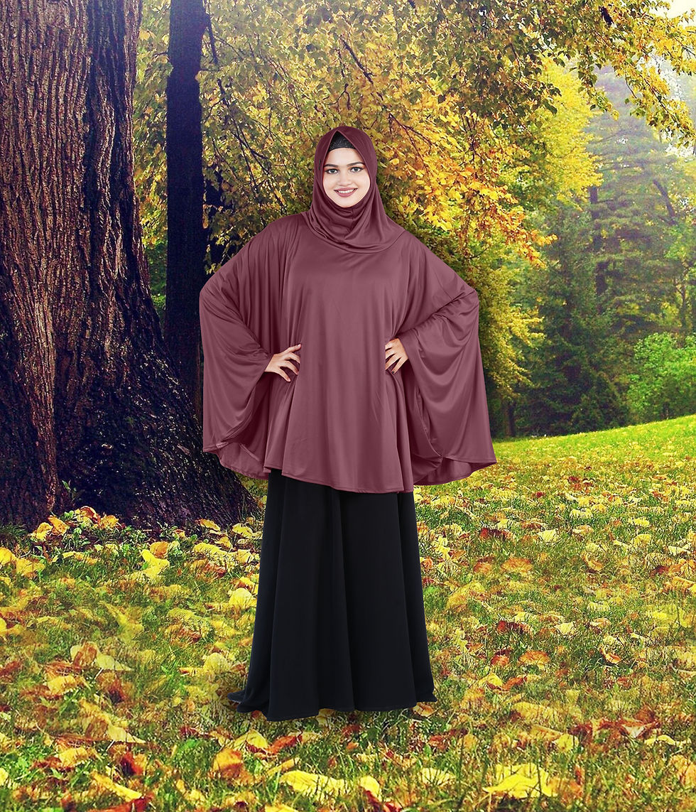 Thumbnail: Women's Stylish Soft Rich Polyester Fabric Hanana Sleeve Hijab F Size