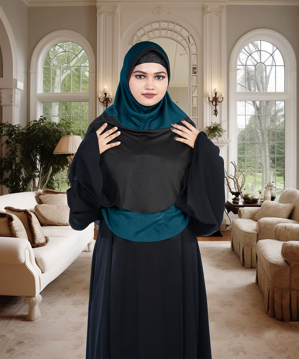 Thumbnail: Mehar Dual-Tone Layered Elegance-Coverage-Comfort Razia Hijab