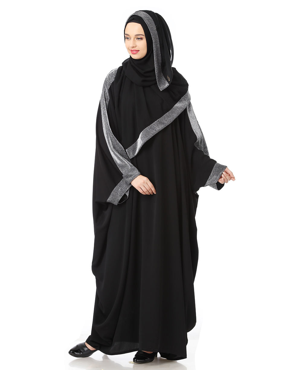 Thumbnail: Women's Designed elegant Look SHEHARBANO feel good abaya BLACK