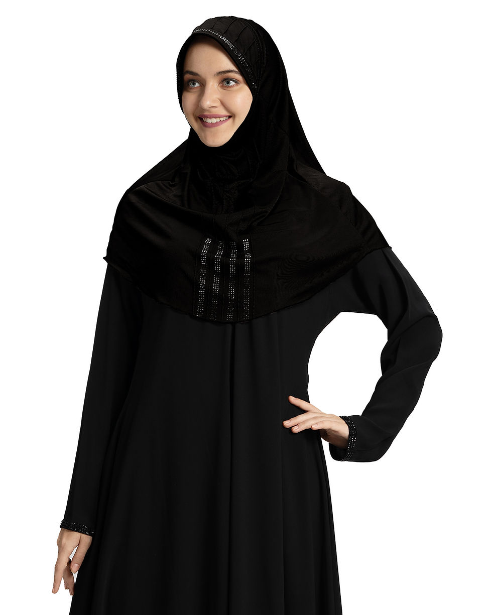 Thumbnail: Modest Fashion Women's Soft feel good Fabric Manal Hijab Black