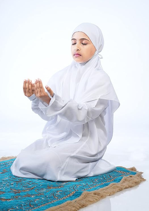 Thumbnail: Mehar Hijab's Girls Prayer Dress Namazi dress Kids Prayer Dress White