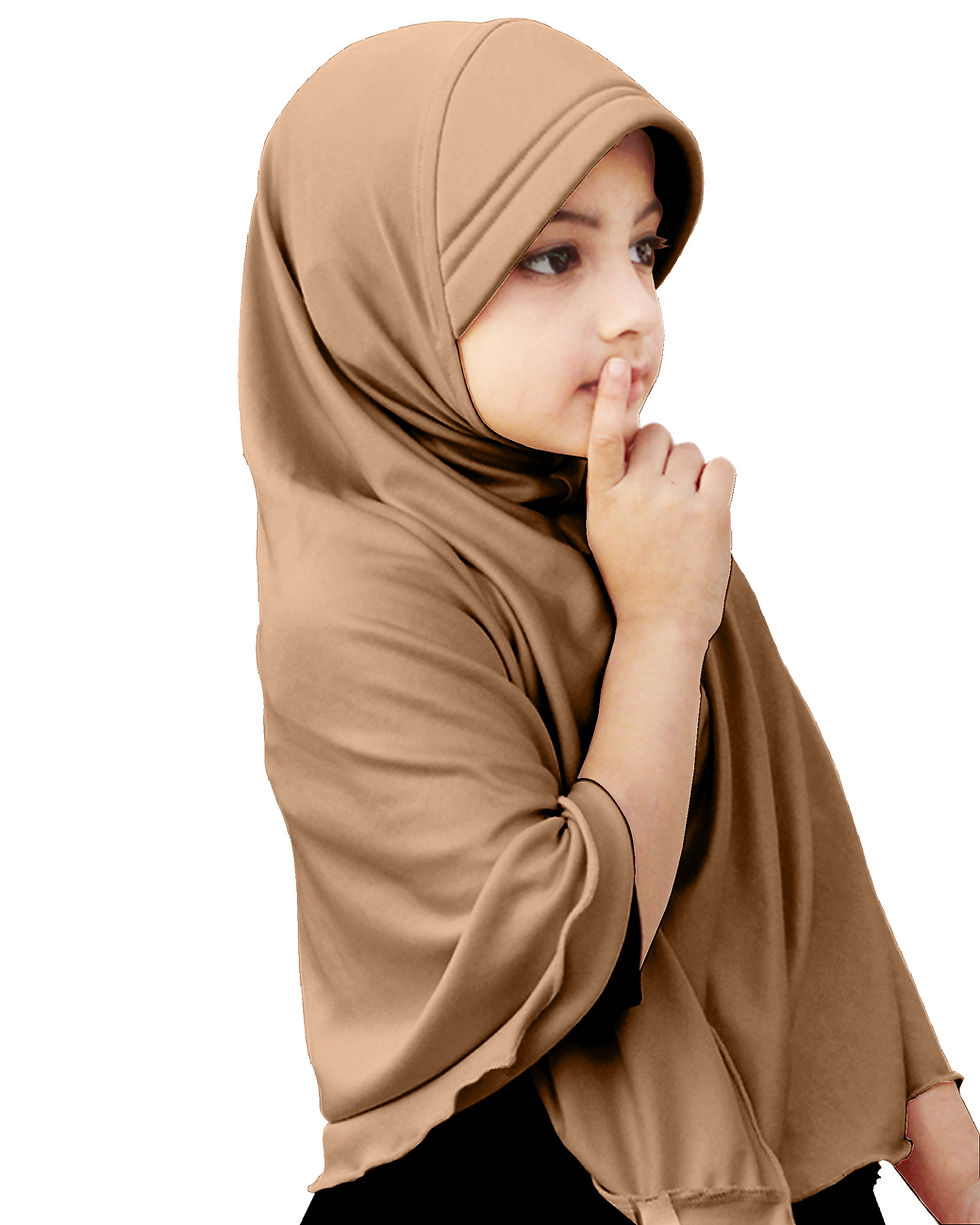 Thumbnail: Mehar Hijab's Girl's Plain Long Hijab feel good Little Ma-ale Hijab