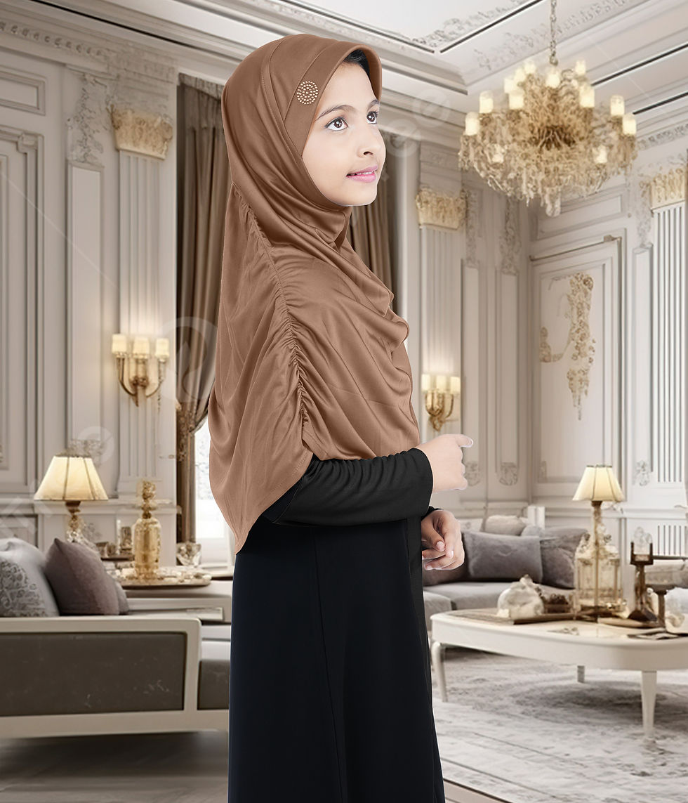 Thumbnail: Mehar Girls Hijab Dark Wheat