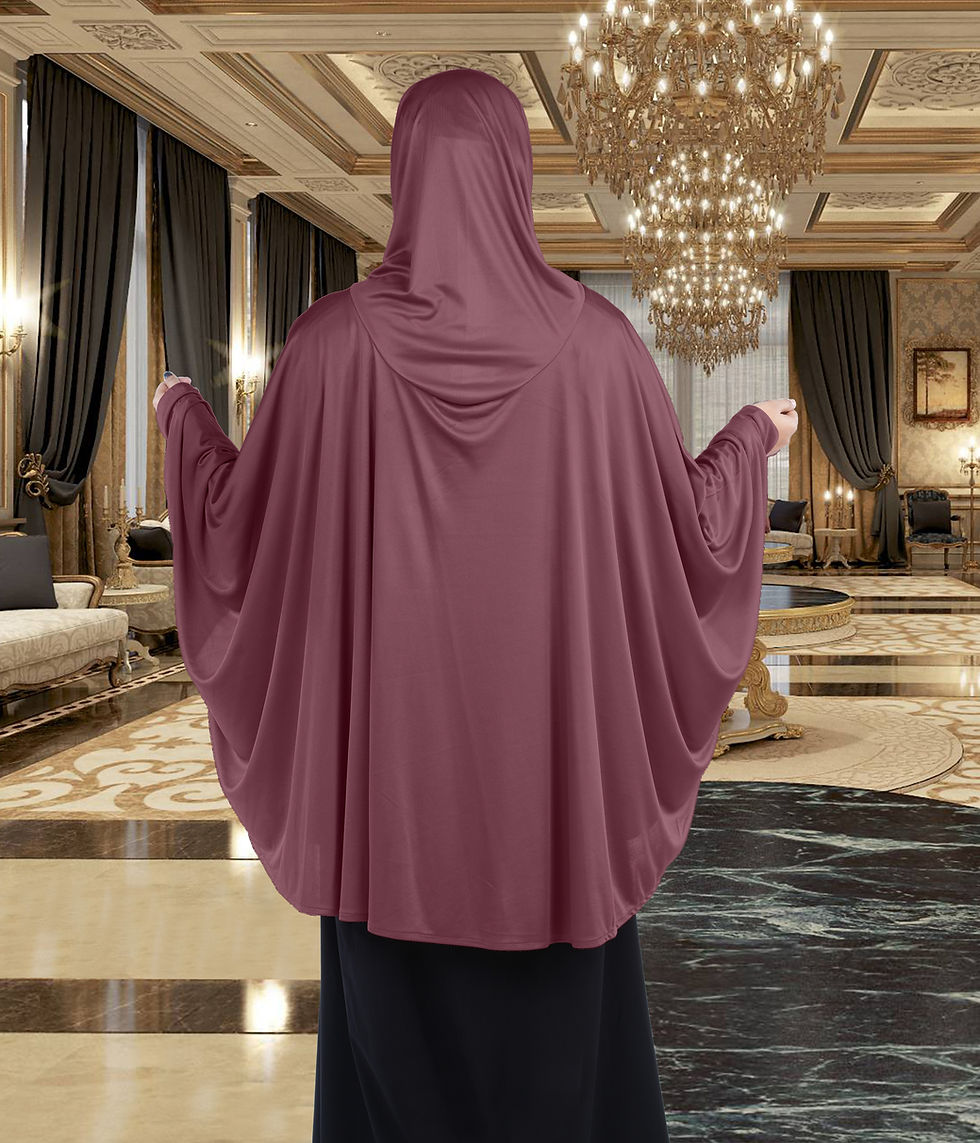 Thumbnail: Women's Stylish Soft Rich Polyester Fabric Hanana Sleeve Hijab F Size