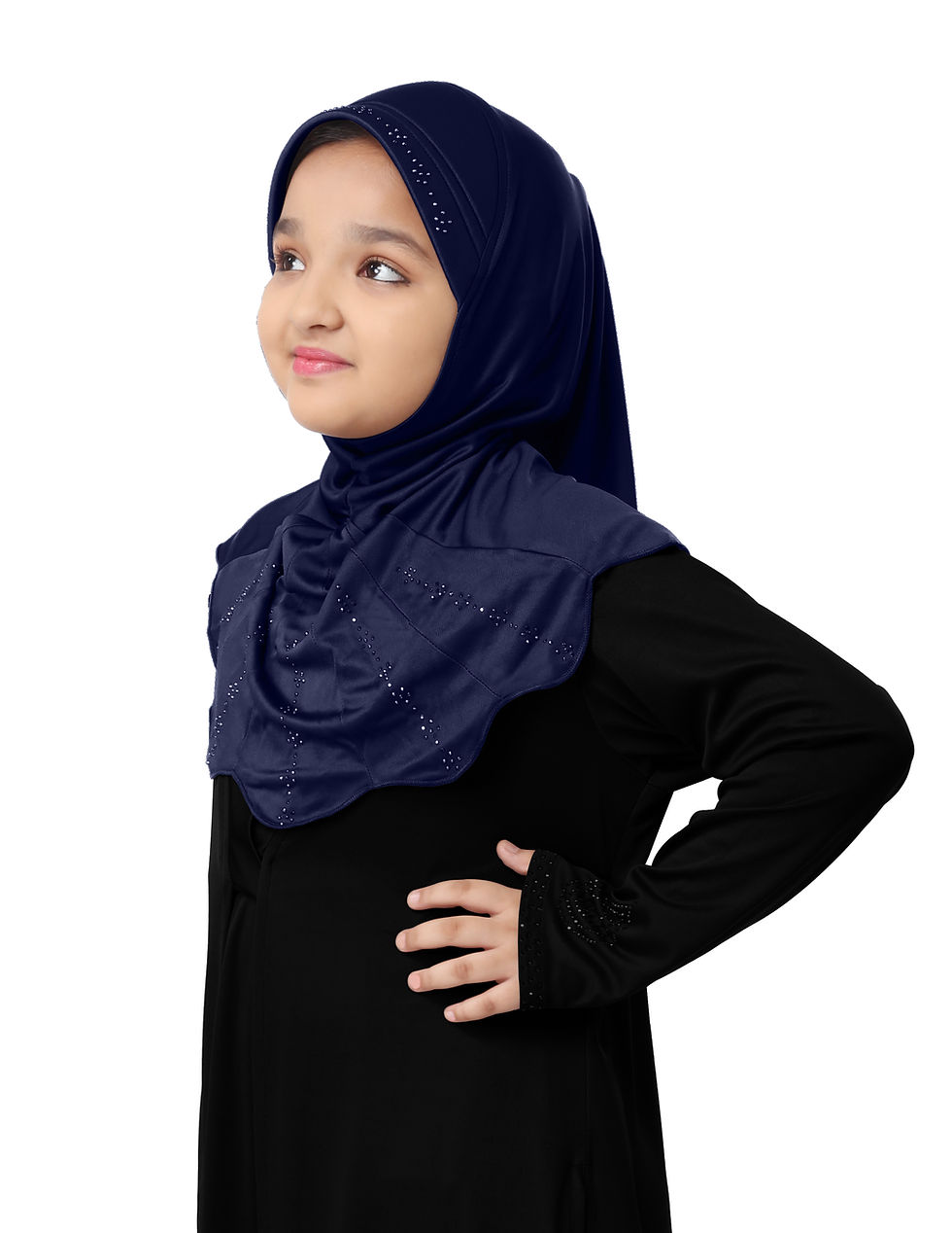 Thumbnail: MEHAR HIJAB'S Kids Scarf Little Meharin Girl's Hijab Navy