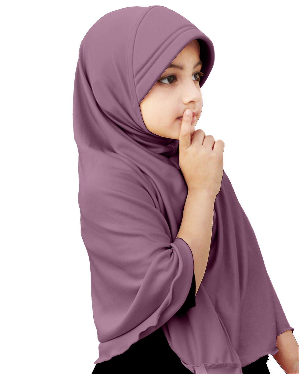 Thumbnail: Mehar Hijab's Girl's Plain Long Hijab feel good Little Ma-ale Hijab