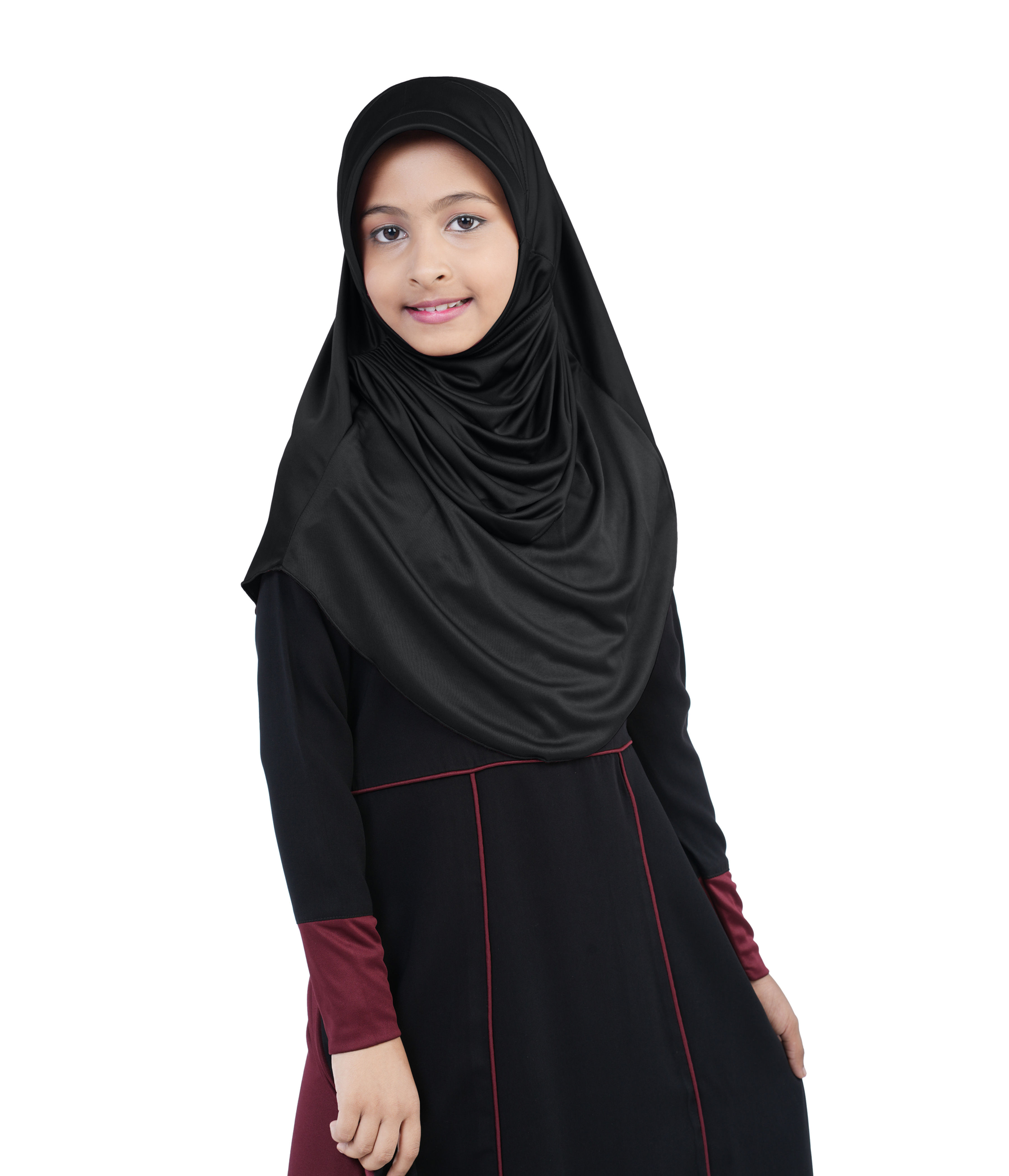Mehar Diya Hijab for Girls – Premium Black Ready-to-Wear Islamic Hijab |