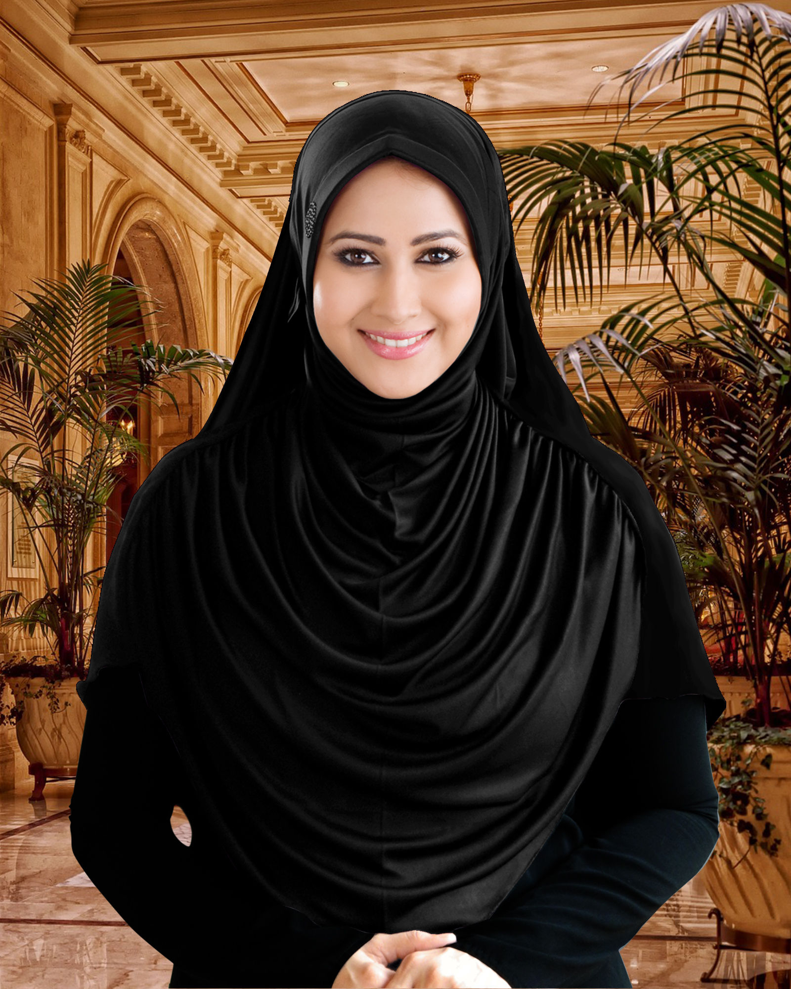 Modest Women's Designed Fleeted Stylish Feel Good Fabric FAEEZAH BLACK HIJAB