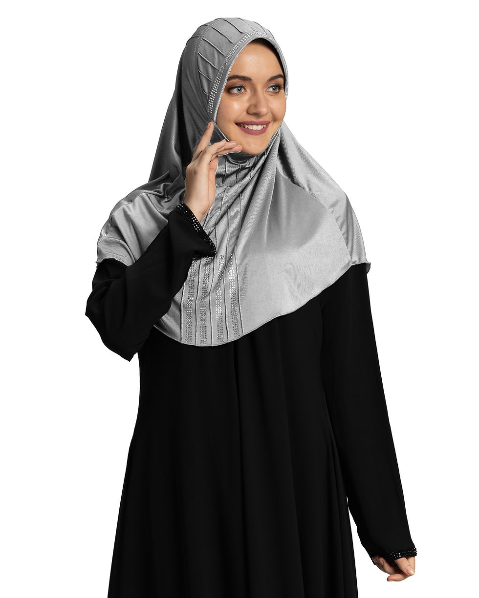 Thumbnail: Modest Fashion Women's Soft feel good Fabric Manal Hijab Silver