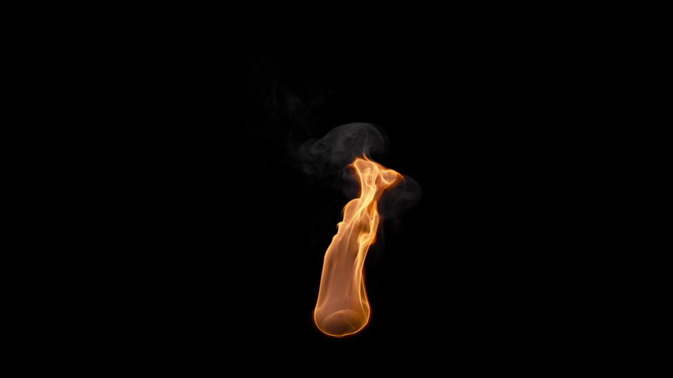Thumbnail: Seamlessly looping flames and smoke, 4k30p, with alpha channel