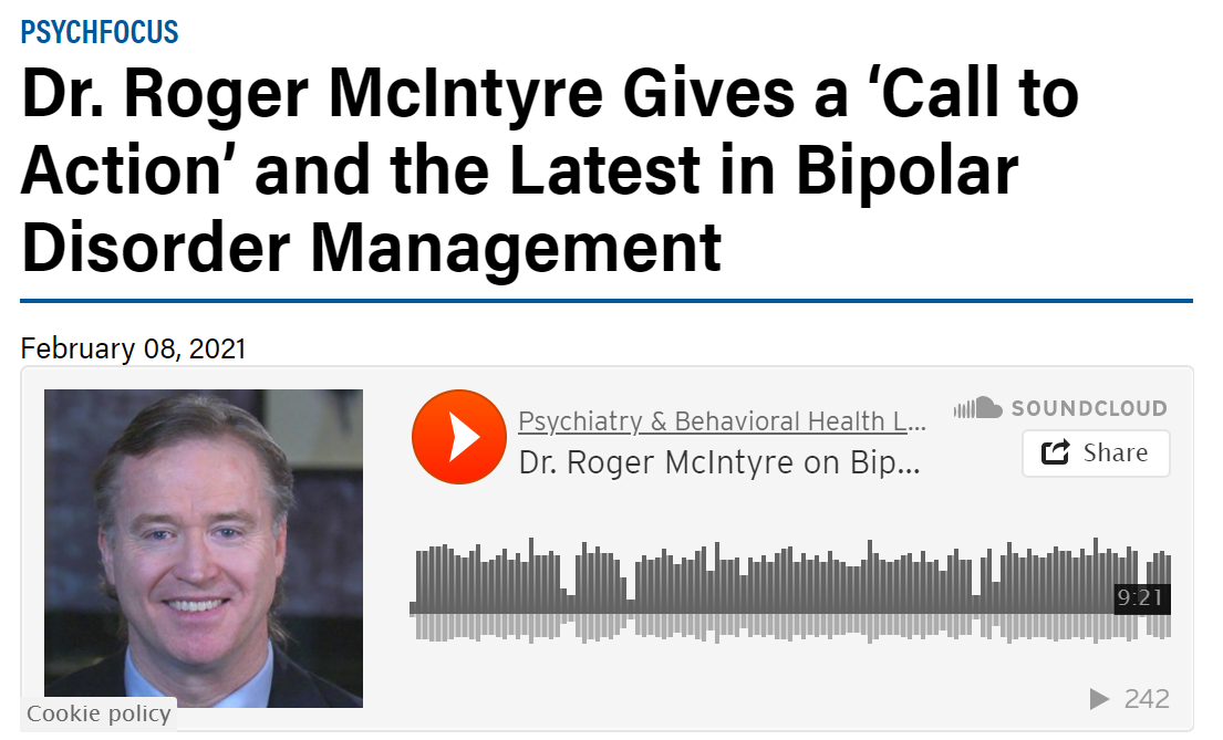Dr. Roger McIntyre featured interview with PsychFocus