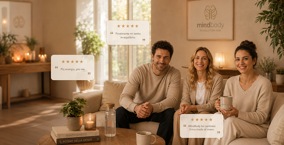 Immagine di copertina per testimonianza paziente Mind Body Revolution Hub, dedicata ai risultati ottenuti con nutrizione funzionale e supporto personalizzato.
