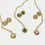 Thumbnail: Emerald Framed Textured Gold Solid Twist Pendant Necklace