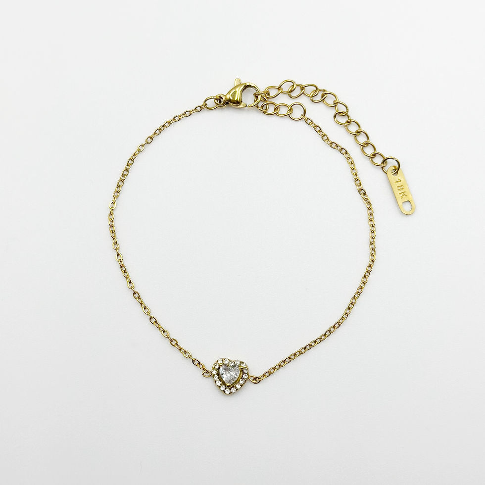 Gold Delicate Little Love Sparkle Dainty Bracelet