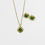 Thumbnail: Emerald Framed Textured Gold Solid Twist Pendant Necklace