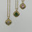 Thumbnail: Diamond Framed Textured Gold Solid Twist Pendant Necklace
