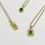 Thumbnail: Gold Embossed Striped Emerald Solid Pendant Necklace