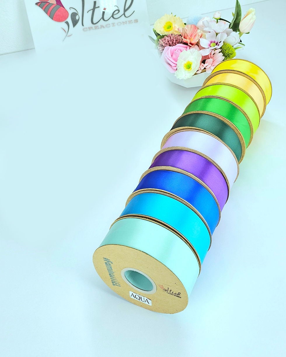 Listón fino satinado 1 cara. Tapitas Craft Colores B