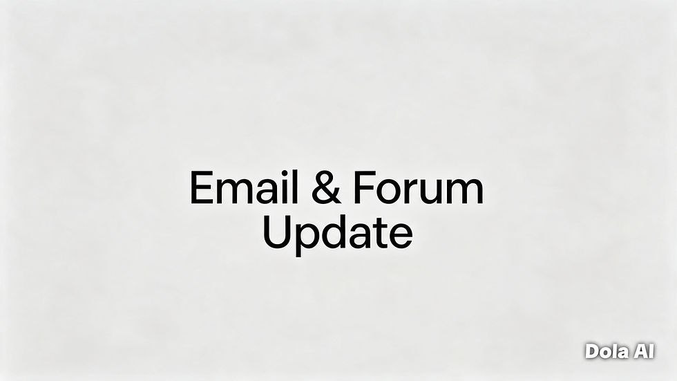 Email & Forum Update