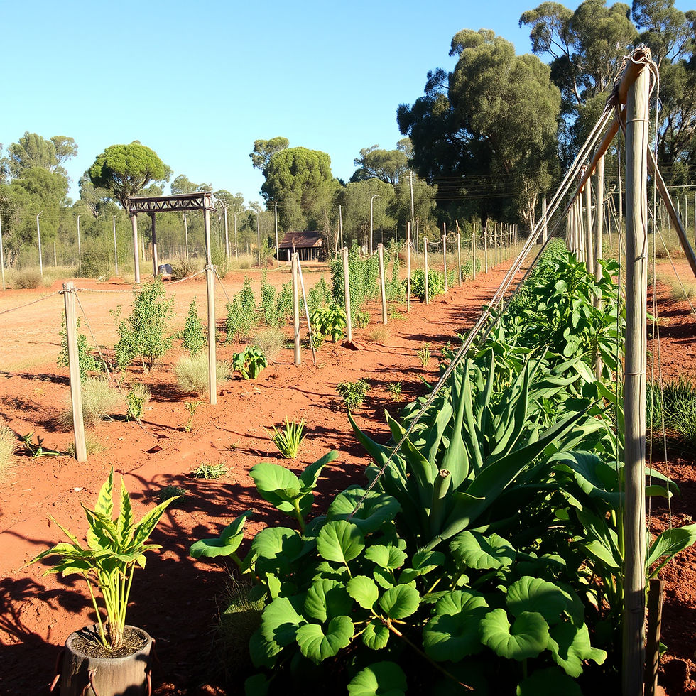 A vegetable garden in the central australian bush no people.jpg