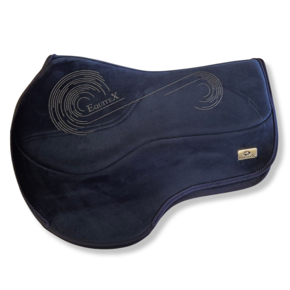 Thumbnail: Equitex Velvet 4cm Front Lift Jump Pad in navy blue