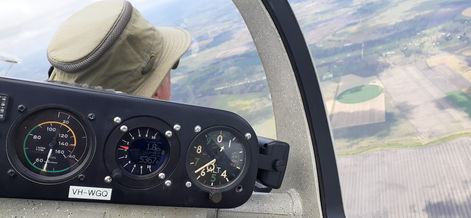 Looking out of a glider at the view