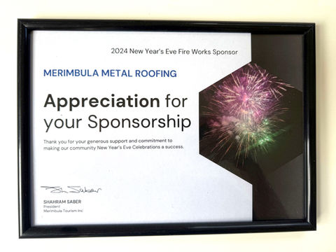 Merimbula Metal Roofing sponsorship