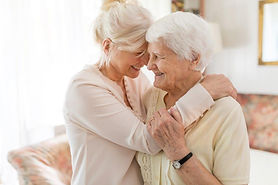 elderly mother with daughter