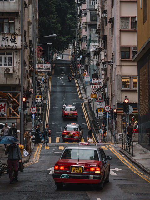 Up hill street Hongkong, Asia, Luca Talarico, Through Luca's Lens , street art, urban photography, photo art, wallpaper, home decor