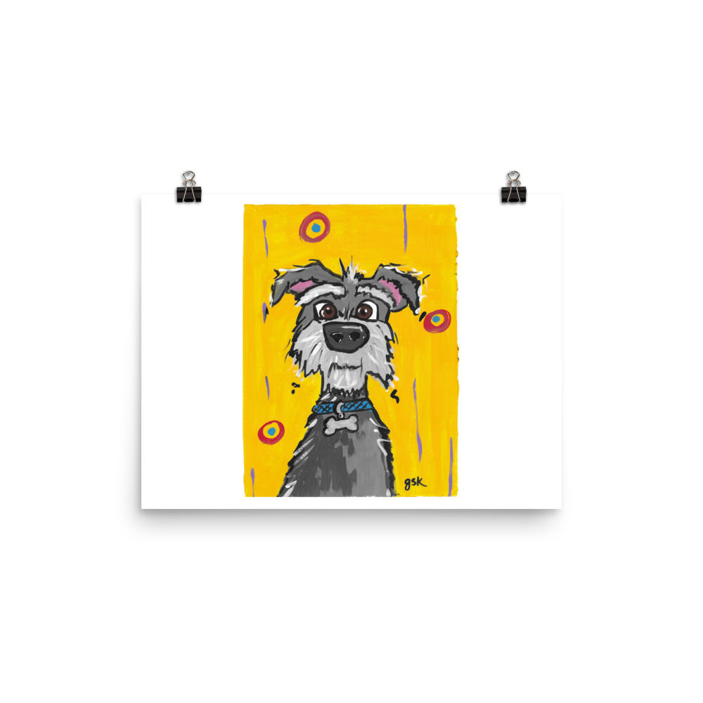 Schnauzer DogToon Art Print – Cartoon Dog Wall Art for Kids Room