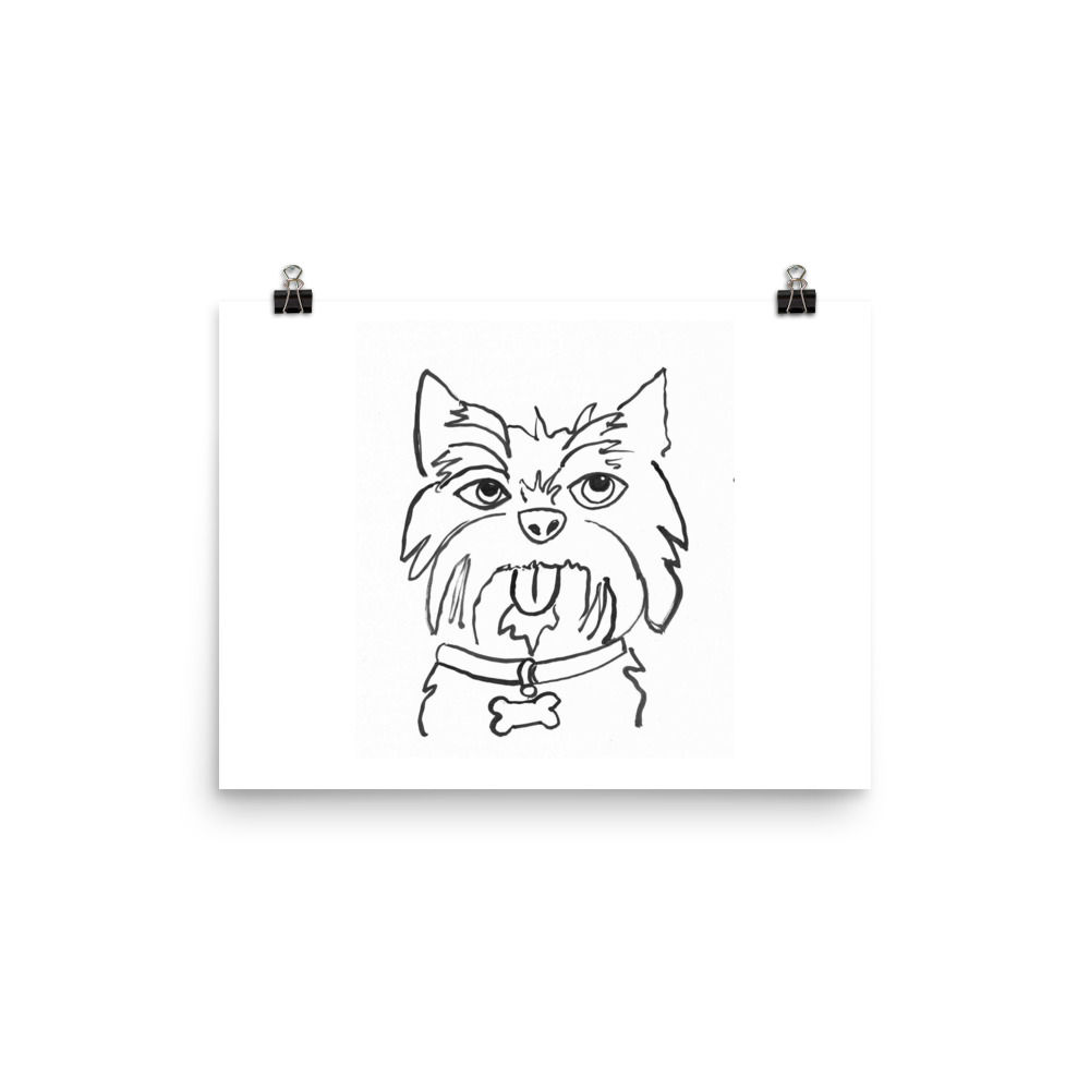 Yorkshire Terrier DogToon Art Print – Cartoon Dog Wall Art for Kids Room