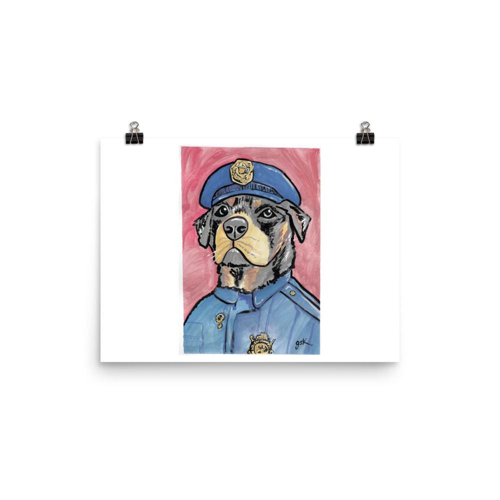 Rottweiler DogToon Art Print – Cartoon Dog Wall Art for Kids Room