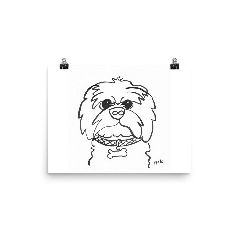 Shih Tzu DogToon Art Print – Cartoon Dog Wall Art for Kids Room