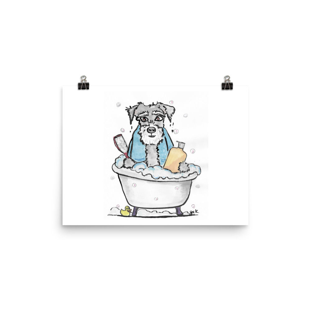Schnauzer DogToon Art Print – Cartoon Dog Wall Art for Kids Room