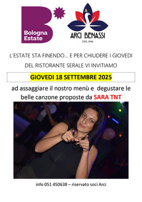 Ristorante e musica giovedì 18 settembre 2025