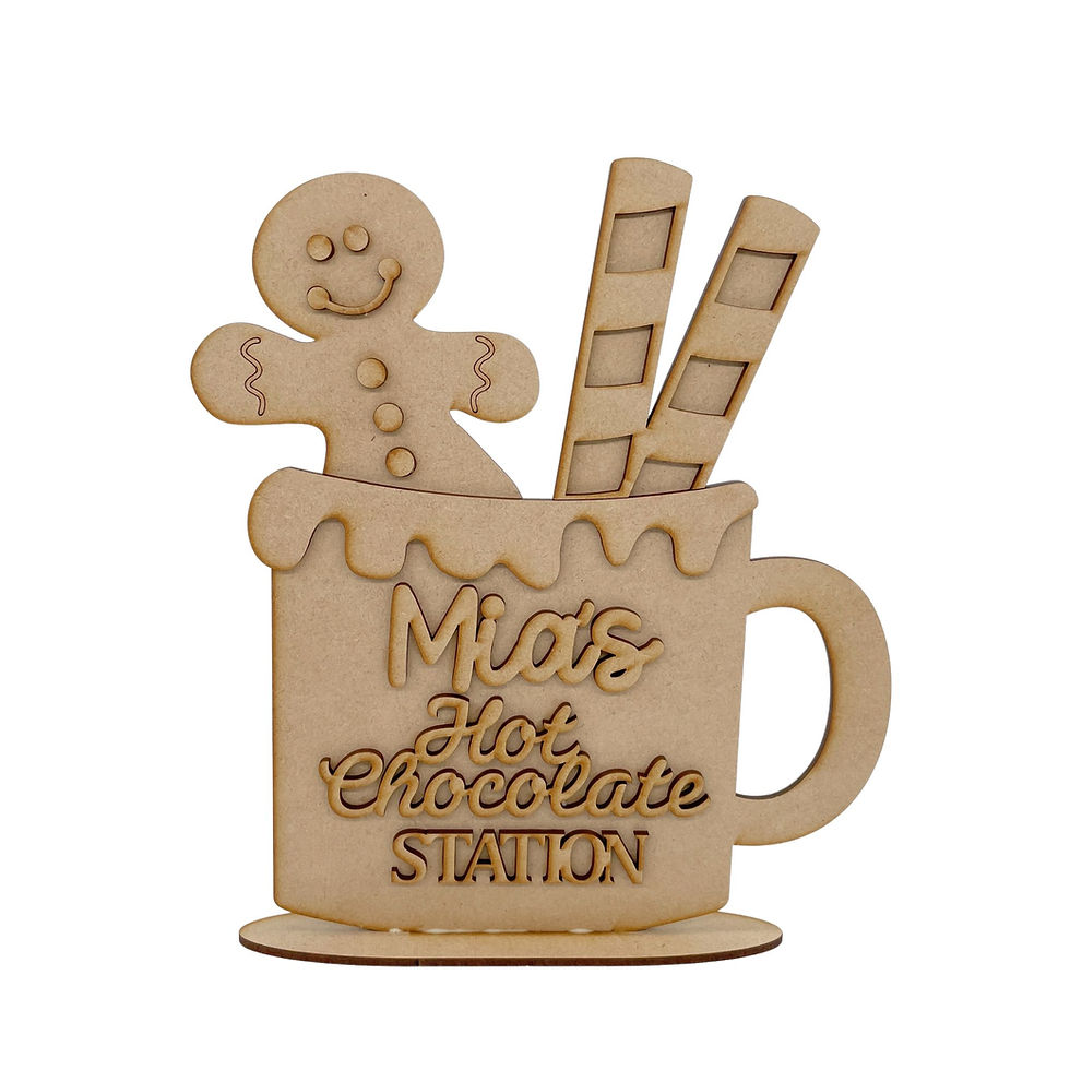 MDF Layered Hot Choc Mug Hot Chocoalate Station Personalised