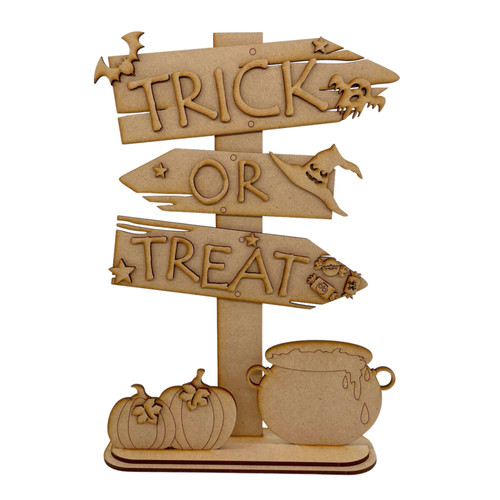 Amscan Halloween Glitter Trick or Treat MDF Sign