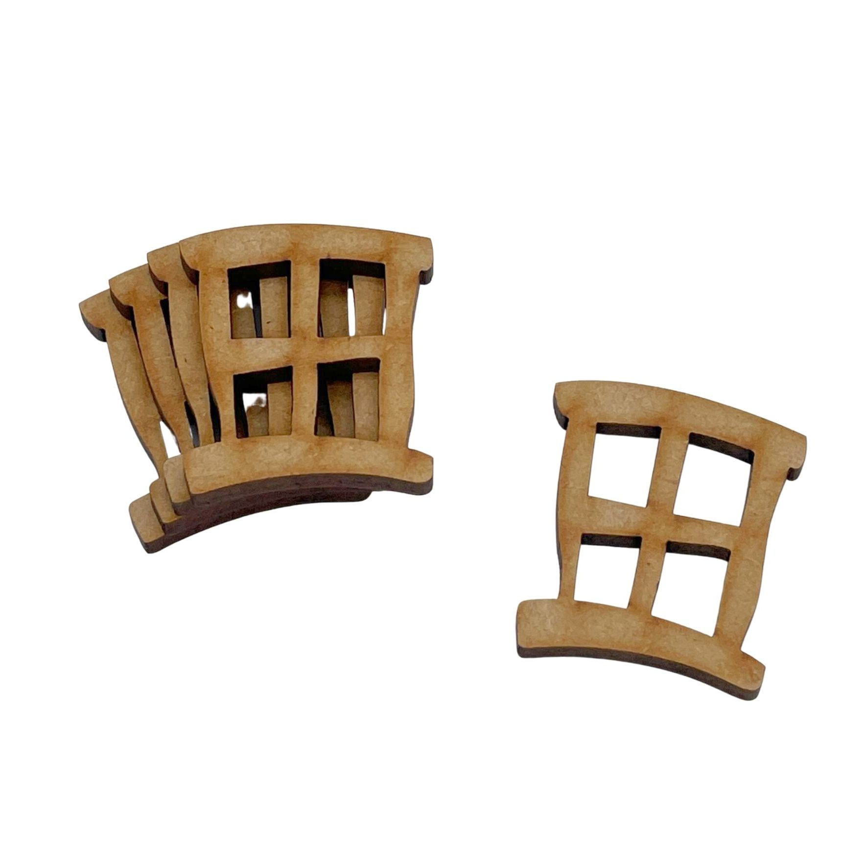 5 Pack MDF Fairy Door Window Hobbit Small