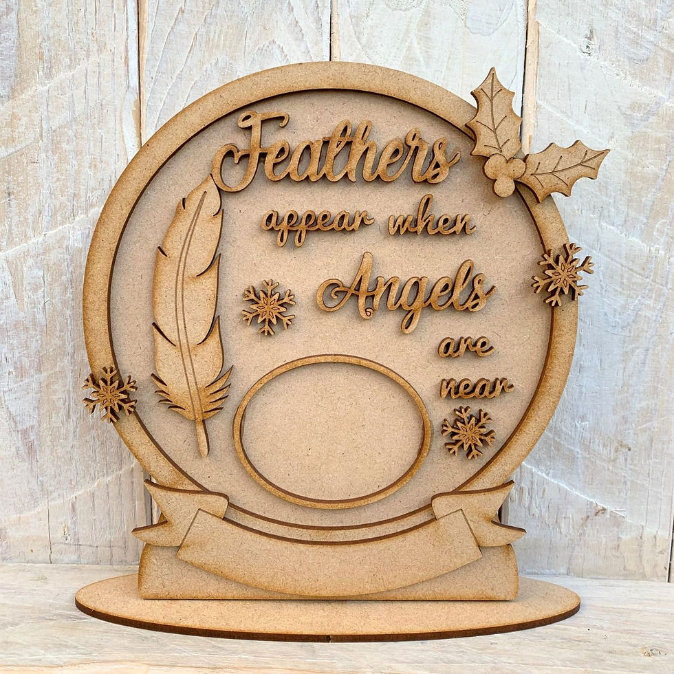 Freestanding Snow Globe Feathers