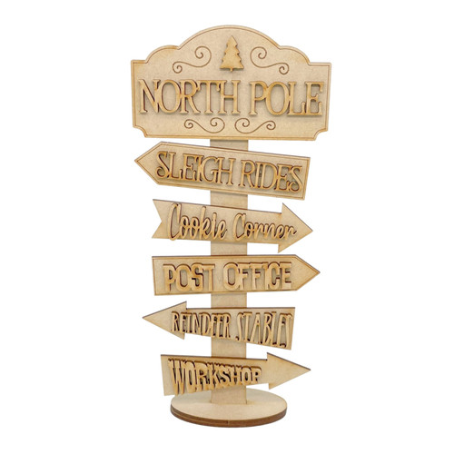 MDF North Pole Sign Post